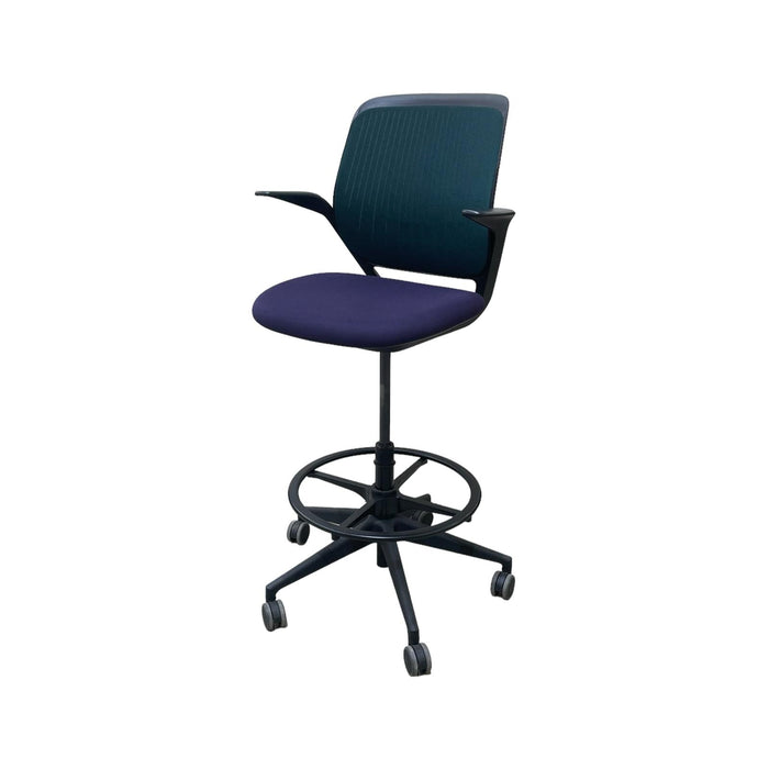 Refurbished cobi Office Chair Stool in Green & Purple