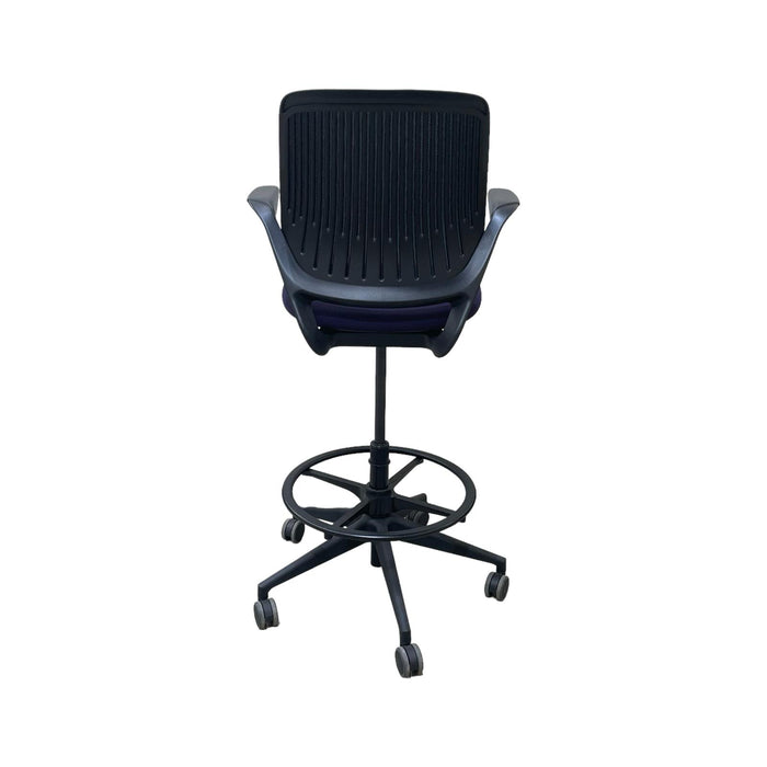 Refurbished cobi Office Chair Stool in Green & Purple