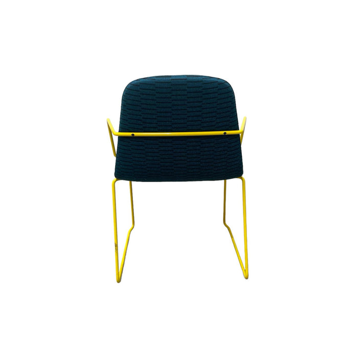 Refurbished hm58c Arm Chair in Blue & Yellow