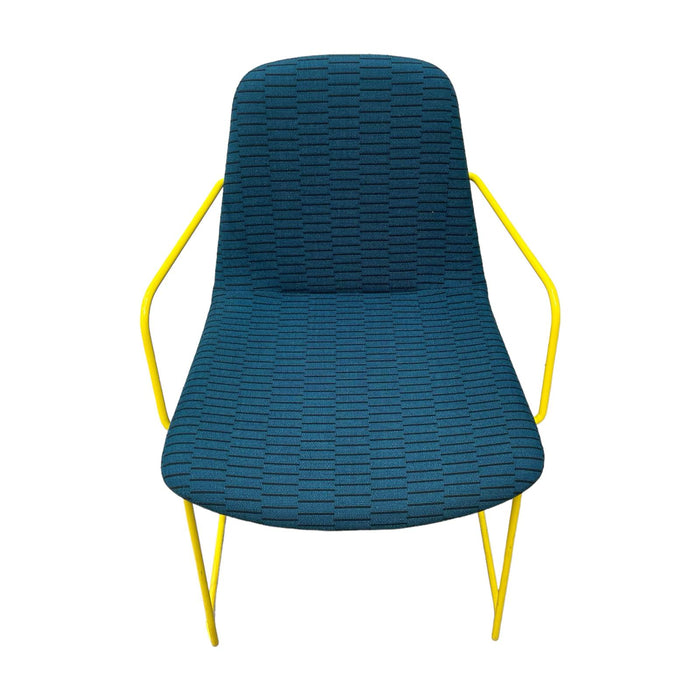 Refurbished hm58c Arm Chair in Blue & Yellow