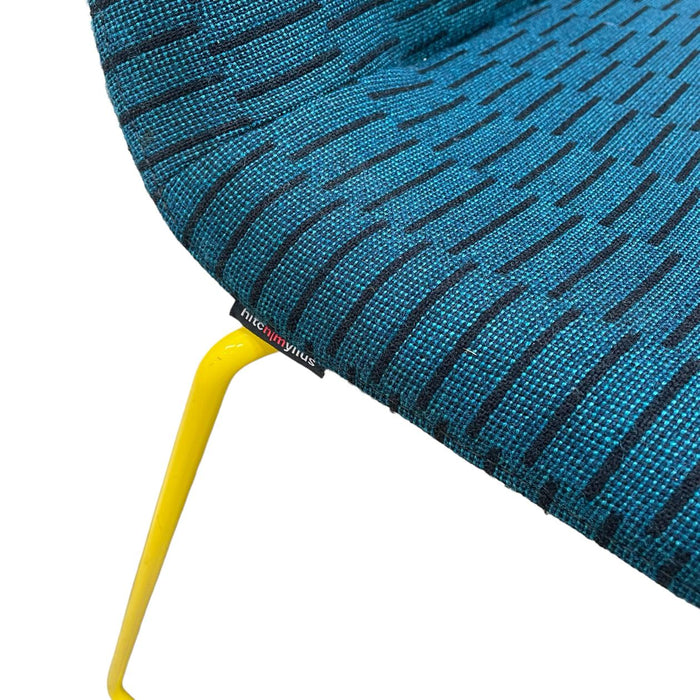 Refurbished hm58c Arm Chair in Blue & Yellow