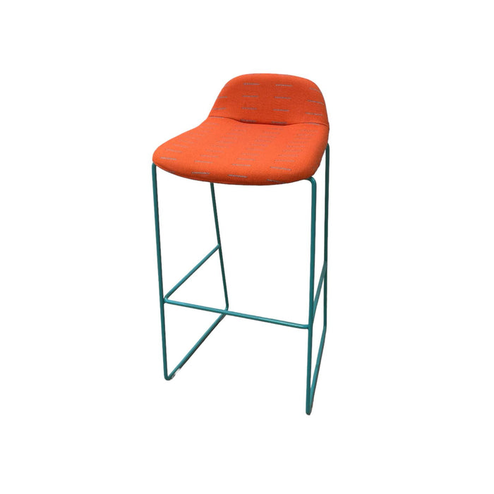 Refurbished hm58j Barstool in Orange & Teal