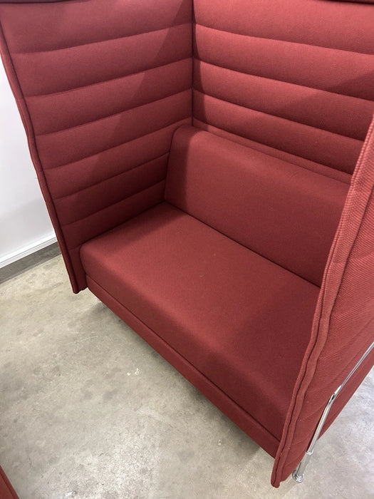 Vitra Alcove 2-Seater Sofa X2 Ribbed Burgandy