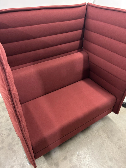 Vitra Alcove 2-Seater Sofa X2 Ribbed Burgandy