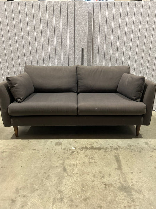 Two Seater Fabric Sofa With Wooden Legs Charcoal