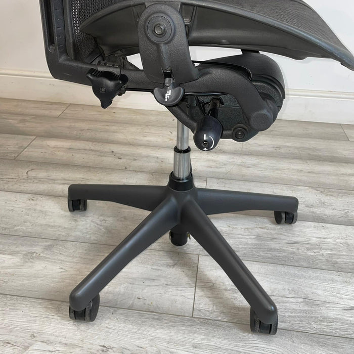 Refurbished Herman Miller Aeron Posturefit - Size B - Black - Fully Loaded - MK2